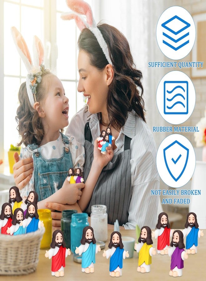 Barydat 25 Pcs Little Jesus Figures Baby Mini Jesus Figurines Bulk to Hide and Seek Tiny Miniature Christ Savior Figurine Toy Religious Gift for Easter Egg Stuffer Sunday School Baptism, Multicolor - Image 3